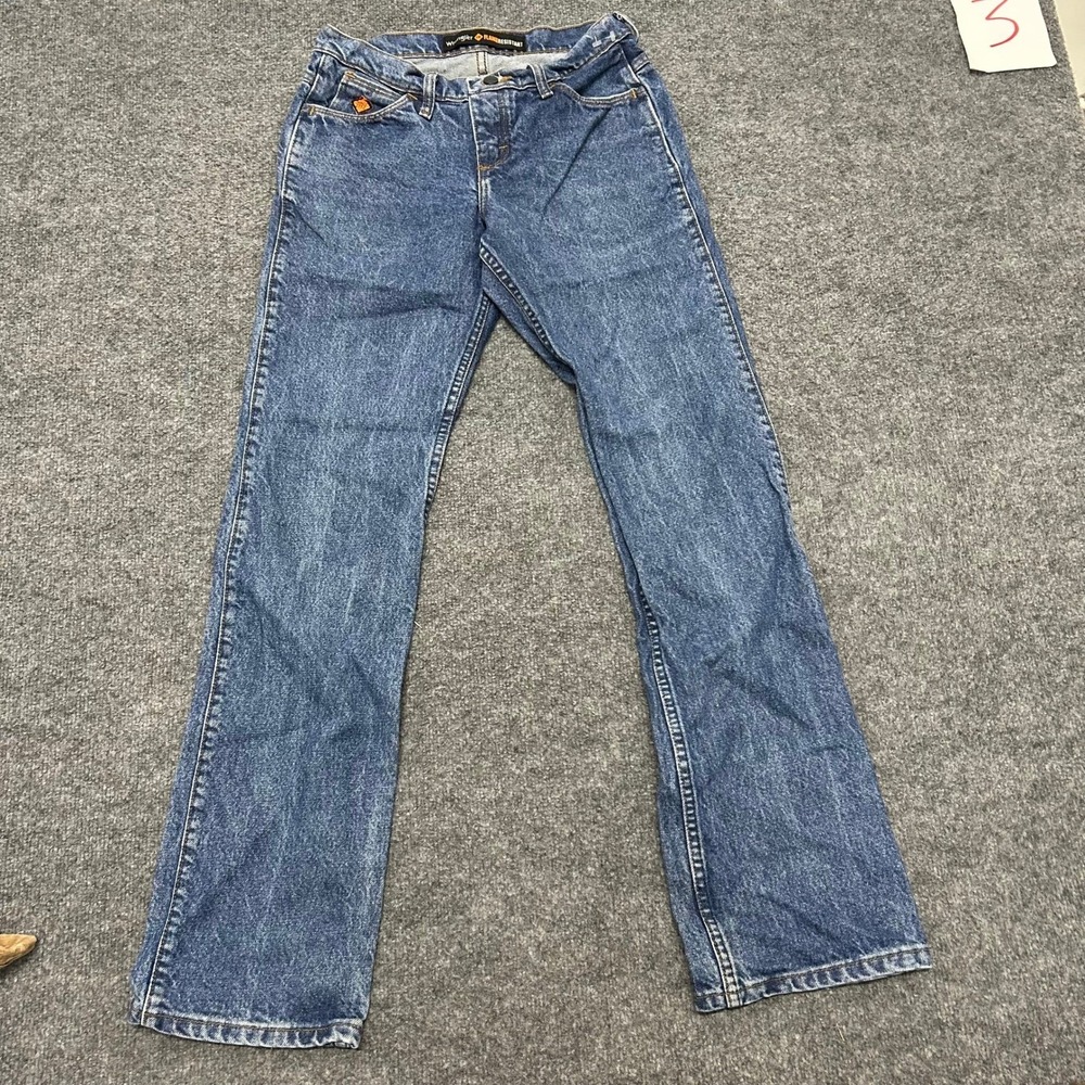 Wrangler Jeans Womens Size 3/4x34 Blue FR Flame Resistant Bootcut Denim Workwear
